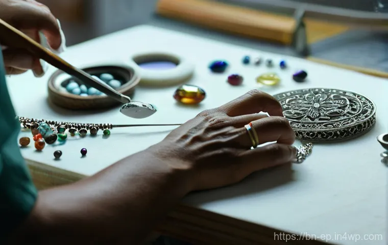 수익형 취미로 브랜드화하기 - **Prompt 1: The Artisan's Focused Craft**
A close-up shot of an artisan's hands meticulously wor...